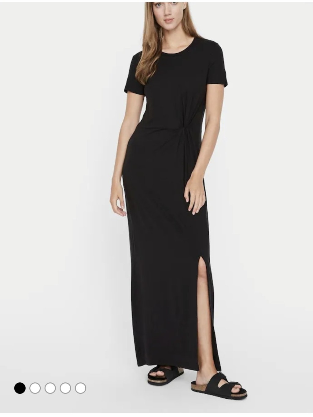 Vero Moda Ava Lulu Black Short Sleeve Jersey Maxi Dress. Size Medium.
